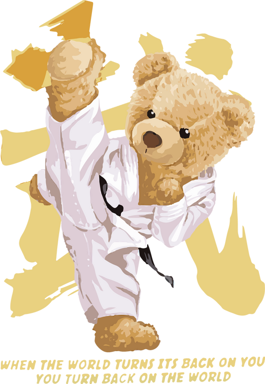 Estampa Aplicável DTF Teddy o Urso Kung Fu