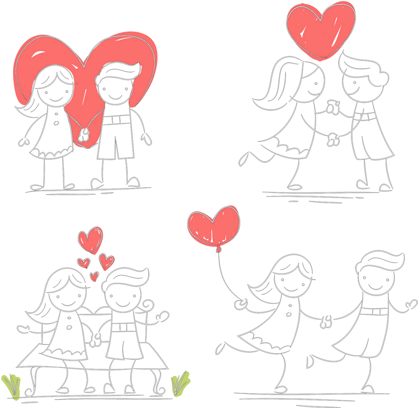 Casal Amor Fofo - Tecido Escuro