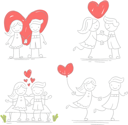 Casal Amor Fofo - Tecido Escuro