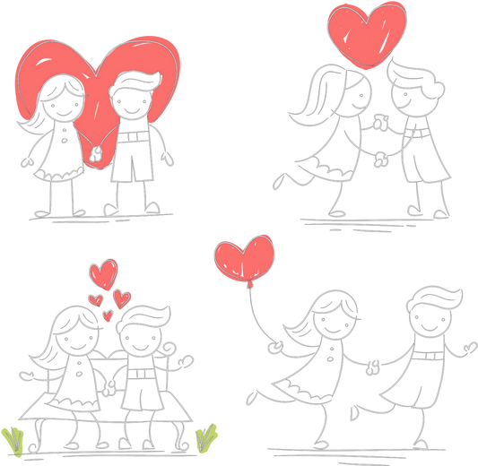 Casal Amor Fofo - Tecido Escuro