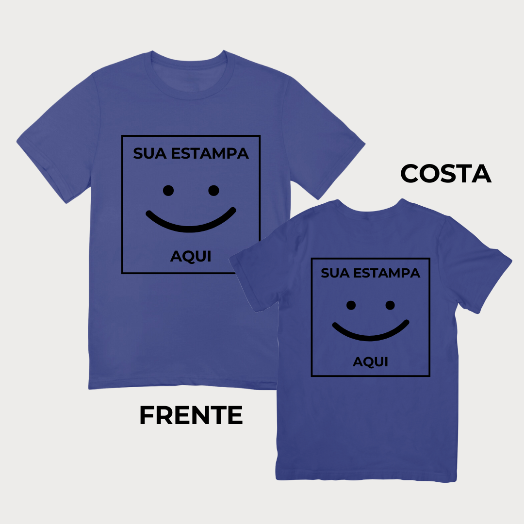 Camiseta 100% algodão T-Shirt 30.1 + ESTAMPADA FRENTE E COSTA Penteado