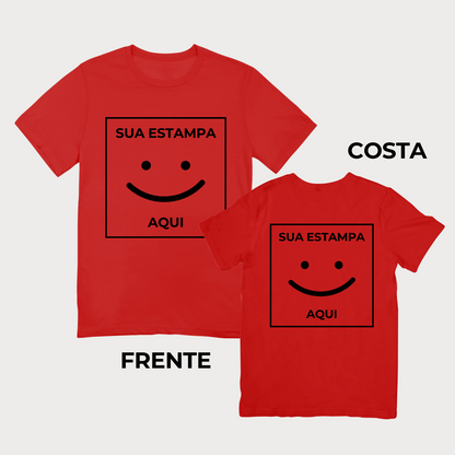 Camiseta 100% algodão T-Shirt 30.1 + ESTAMPADA FRENTE E COSTA Penteado