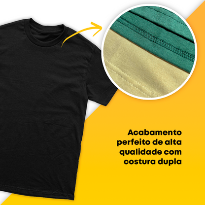 Camiseta 100% algodão T-Shirt 30.1 + ESTAMPADA FRENTE E COSTA Penteado