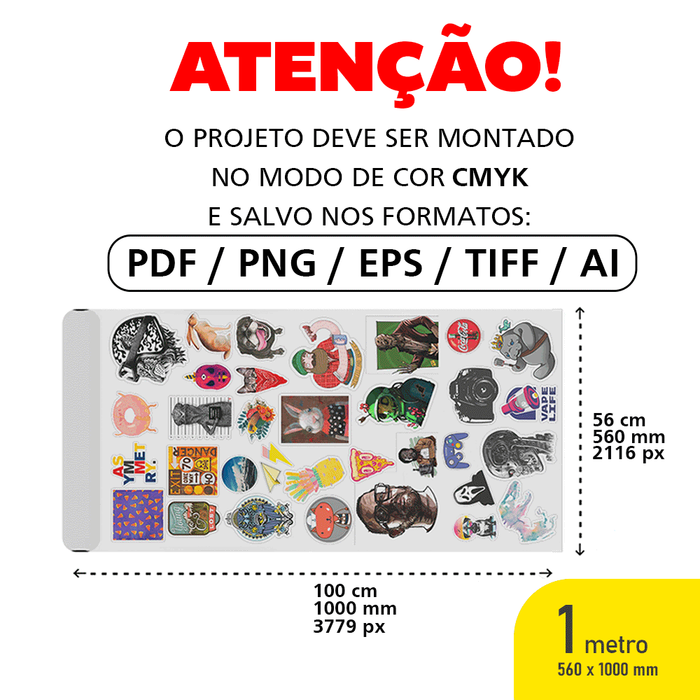 Impressão DTF Folha 57x100 (1 Metro) -PARA QUALQUER TECIDO