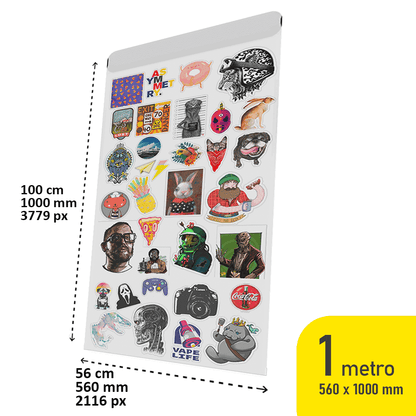 Impressão DTF Folha 57x100 (1 Metro) -PARA QUALQUER TECIDO