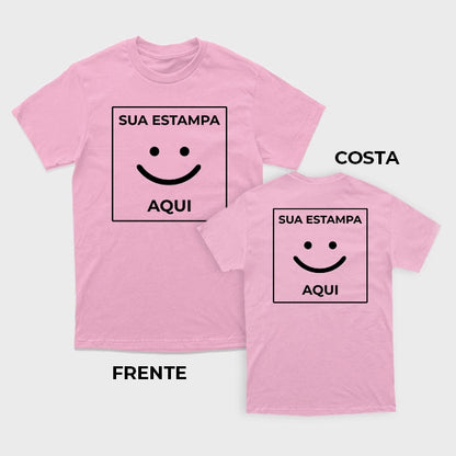 Camiseta 100% algodão T-Shirt 30.1 + ESTAMPADA FRENTE E COSTA Penteado