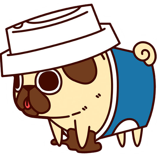 Estampa Aplicável DTF Pug Coffee Cachorro Pets