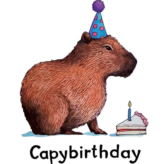 Estampa Aplicável DTF Capybirthday Capivara Aniversário