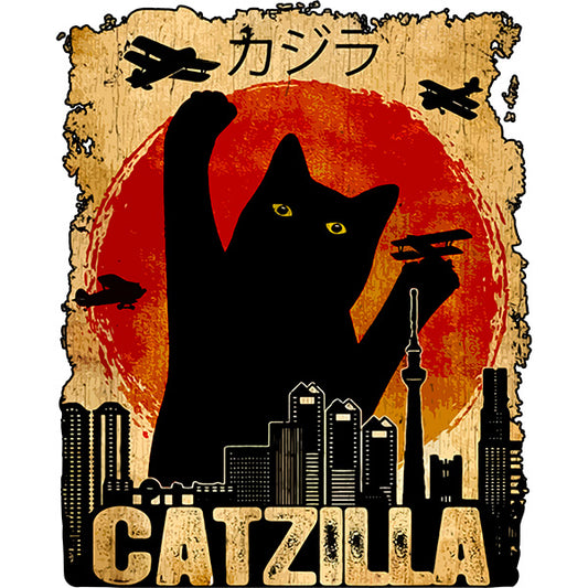Estampa Aplicável DTF Catzilla Vintage