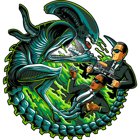 Estampa Aplicável Alien ET vs Homens de Preto
