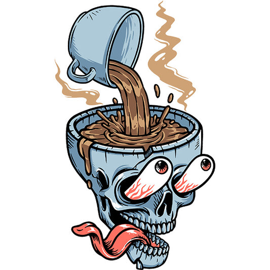 Estampa Aplicável DTF Caveira Vicio Café