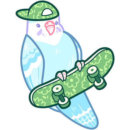 Estampa Aplicável DTF Bird Pets Passáro Skate