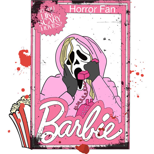 Estampa Aplicável DTF Halloween Barbie Scary Movie