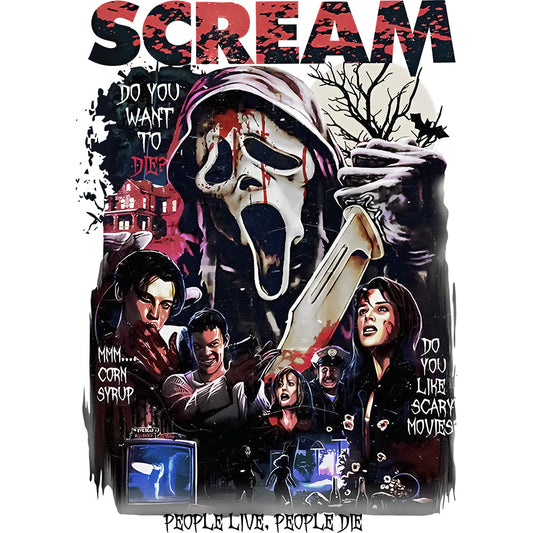 Estampa Aplicável DTF Halloween Scream Grito Mascara Terror